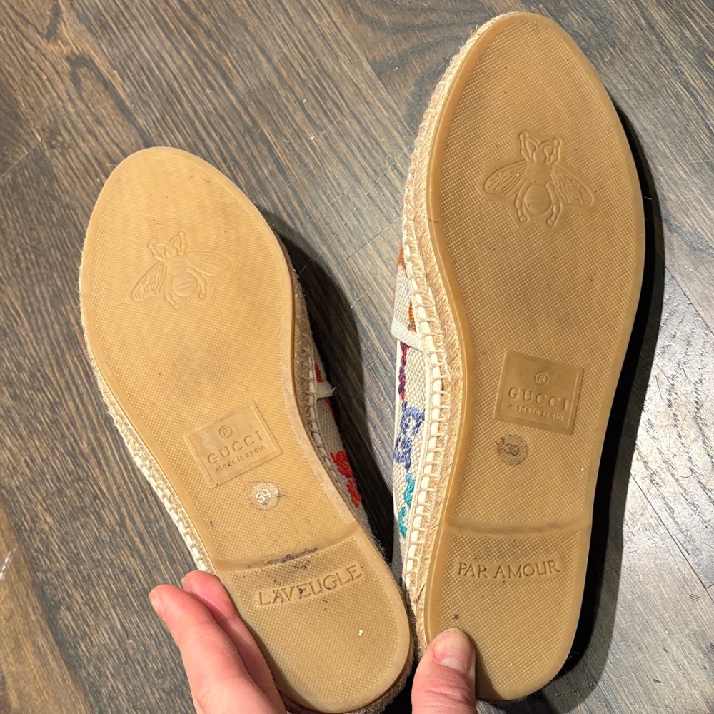 Gucci l’aveugle par amour Beige and Multicolor rainbow 39  Espadrilles Spain 9 - Picture 9 of 12